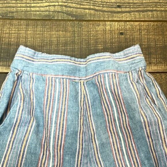 Madewell Tall Side-Button Huston Pull-On Crop Pants in Rainbow Stripe Size XS - Picture 8 of 13